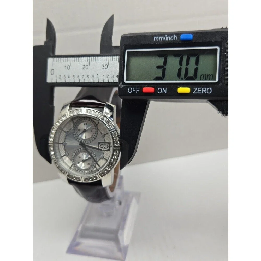 Marc Ecko E09518L1 Paradise Womens Crystal Bezel Silver Quartz Watch New Battery